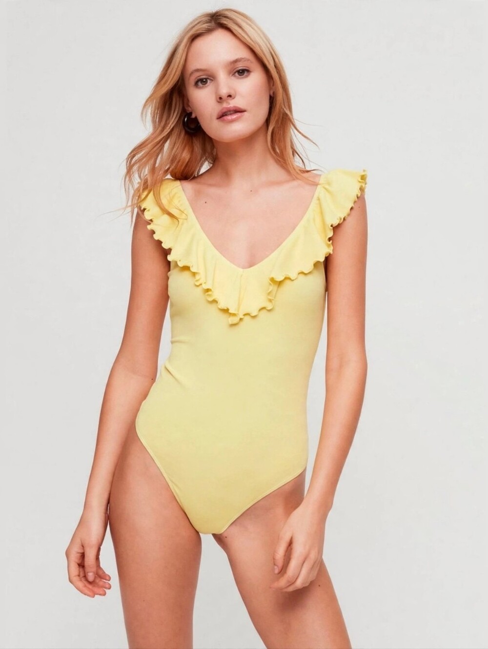 aritzia x Wilfred yellow danette bodysuit